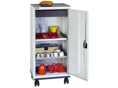 Materiaalkast 1100x500x500mm 2legborden Uitschuifbaar 1lade Ral7035