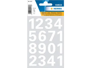 Etiket Herma 4170 25mm Getallen 0-9 Wit Folie 2 vel - 1