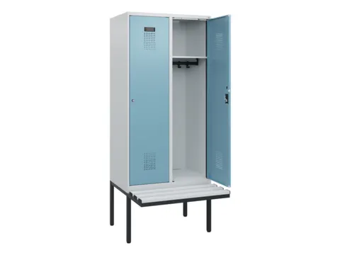 locker met bank,HxBxD 1950x800x815mm,2vak,vak B 400mm,cilinderslot