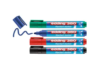 Viltstift Edding 380 Voor Flipover Rond 1.5-3mm 4stuks Assorti - 5