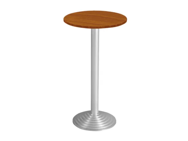 Statafel Gietijzeren Poot 110cm Blad Ø60cm Aluminiumkleurig