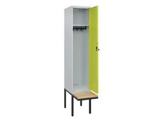 locker met bank,HxBxD 2120x400x815mm,1vak,vak B 400mm,draaigrendel - 2