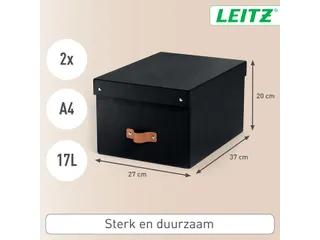 Leitz Puro Opbergdoos met deksel medium 17L set van 2 zwart - 11