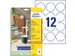 Etiket Avery L7104REV-25 rond 60mm wit 300 stuks 25 vel