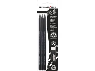 Grafiet potlood Eberhard Faber winner 6x met gum/slijper combinatie - 1