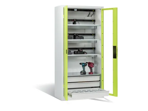 acculaadkast 1950x930x500mm 15stekkerdozen 230V ventilator RDS1108060