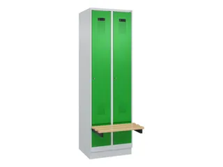 locker met bank,HxBxD 1950x600x815mm,2vak,vak B 300mm,cilinderslot - 2