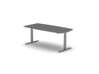 Elektrisch ihv Vergadertafel Vatvorm 1800x800mm Alu +Donkergrijs Blad - 1