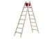 trapladder,beide zijden,2x8,treden,balk L 2,36m,hout