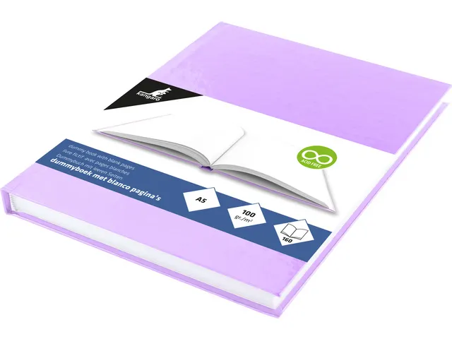 Dummyboek Kangaro A5 violet pastel hard cover 80 blad blanco 100 grams