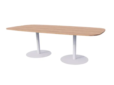 Linesto vergadertafel 240x120 deens ovaal hav/kers 25mm alu