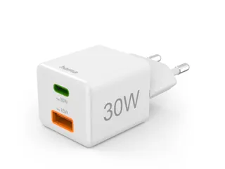 Oplader Hama USB-C/USB-A Mini PD 30W wit - 1