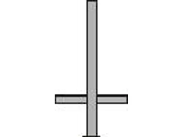 Afzetpaal Vierkant 70X 70Mm Uitneembaar Bodemhuls Platte Kop Wit/rood