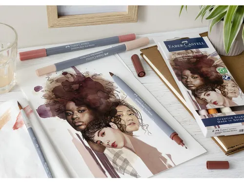Duo aquarelmarker Goldfaber etui 6 stuks Portrait