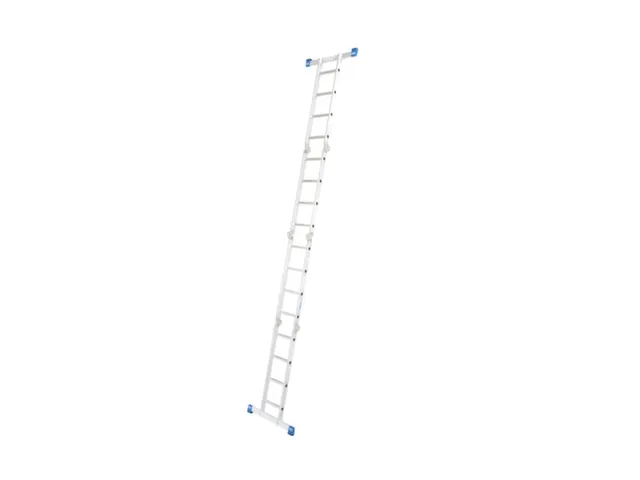 échelle pliante polyvalente,4x4 échelons,lisse L 4,7m,alu