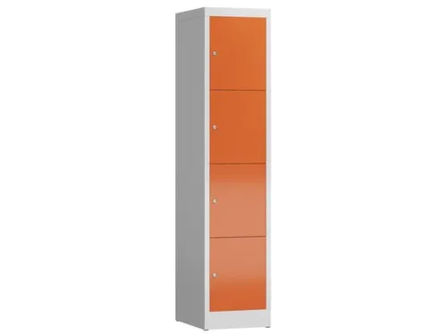 Lockerkast 1800x415x500mm 1x4 vakken cilinderslot, sokkel, RAL3000