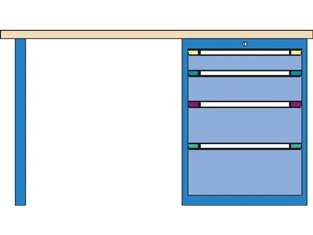 werkbank,HxBxD 840x1500x700mm,multiplexblad,RAL7035,front RAL7035