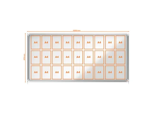 binnenvitrine met schuifdeur, magnetisch, 27xA4
