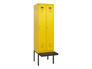 locker met bank,HxBxD 2120x600x815mm,2vak,vak B 300mm,cilinderslot - 2