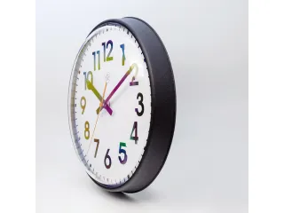 wandklok NXT diam. 26cm kunststof zwart, witte wijzerplaat cijfers - 3