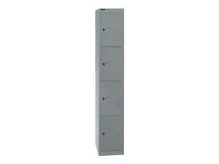 lockerkast,HxBxD 1802x305x457mm,1x4vakken,cil.-slot,romp zilverkleurig - 2