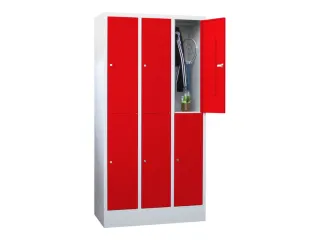 lockerkast,HxBxD 1850x900x500mm,3x2vakken,RAL7035,front RAL3000 - 2
