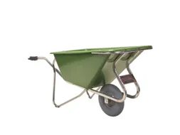 aluminium kruiwagen,160l,HxBxD 800x715x1630mm,PP-bak,groen,aluminium