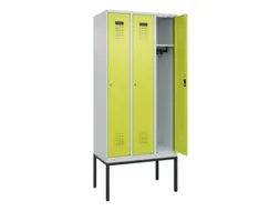 locker,HxBxD 2120x900x500mm,3vak,vak B 300mm,cil.-slot,voetonderstel