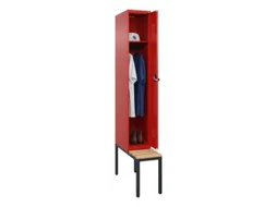locker met bank,HxBxD 2120x300x815mm,1vak,vak B 300mm,draaigrendel