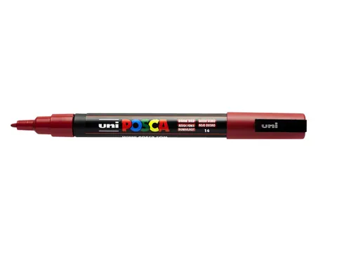 Verfstift Posca PC3M Fijne punt 0,9-1,3mm Donkerrood