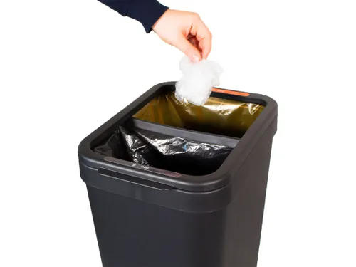 Duurzame Afvalbak BonTon CircuBin 20+20 liter Open zwart