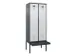 locker met bank,voor scheiding van kleding,HxBxD 2120x800x815mm,2vak