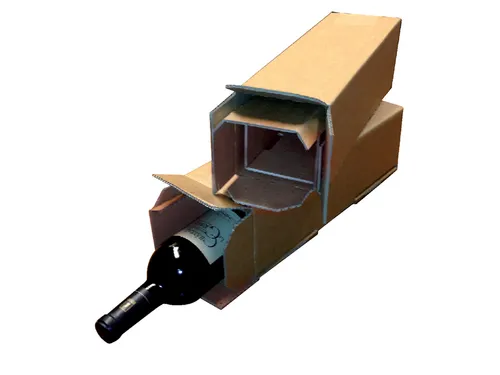 Verzenddoos fles IEZZY karton bruin 90x90x360mm