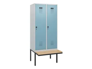 locker met bank,HxBxD 1950x800x815mm,2vak,vak B 400mm,draaigrendel - 2
