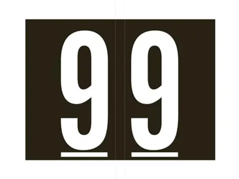 Jalema codetab 9 Zwart gelamineerd, rol van 500 tabs