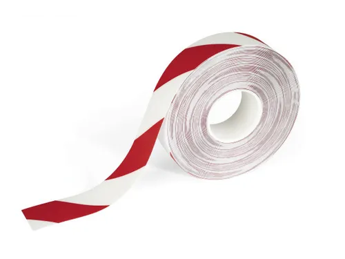 Durable Signaal Sticker Vloermarkering Rood/wit 50mmx30m