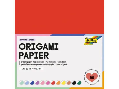 Origami vouwpapier Duo Uni 19x19cm 80g 96 vellen