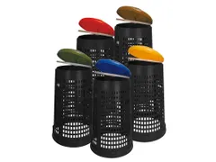 Geperforeerde Kunststof Afvalbak Ruff 110 Liter Zwart Grijs