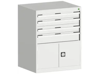 ladekast HxBxD 1000x800x650mm 4laden romp RAL7035 front RAL7035 - 1