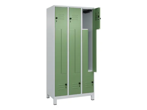 Z-garderobekast,HxBxD 1950x900x500mm,vak B 150/300mm,draaigrendel