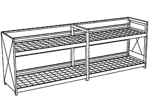 Vatencontainer 2230x6200x1390mm 40x200l 2 Vakniveaus Opvangbak 2x450l