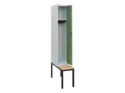 locker met bank,HxBxD 1950x300x815mm,1vak,vak B 300mm,cilinderslot