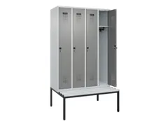 locker met bank,HxBxD 2120x1200x815mm,4vak,vak B 300mm,draaigrendel