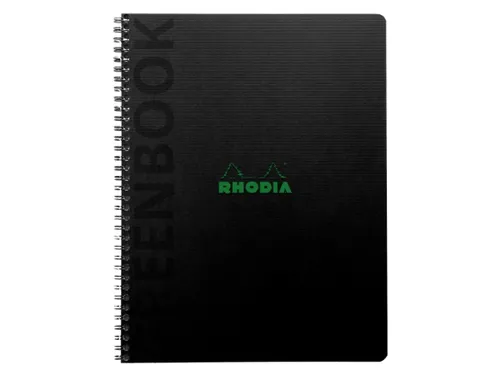 Notitieboek Rhodia Greenbook recycled A5+ lijn Hard Cover Zwart