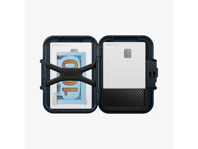 Spigen AFA08526 iPhone Lock Fit MagFit Wallet MagSafe Metal Slate