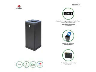PBCORBN Recyclingbak Papier 50 L. zwart / blauw - 6