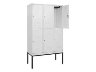 dubbeldekse locker,HxBxD 2120x1200x500mm,3x2vak.,vak B 400mm,cil.-slot - 2