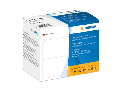 HERMA 4318 Frankeeretiketten dubbel 130x40mm 1000 stuks