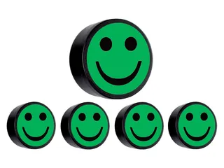 Magneet smiley 35mm groen 5 stuks - 1