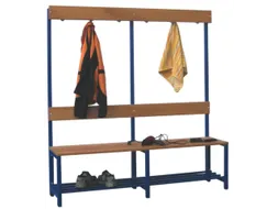 Omkleedbank LxB 1500x400mm Houten Latten Schoenenrek Haken Ral5010